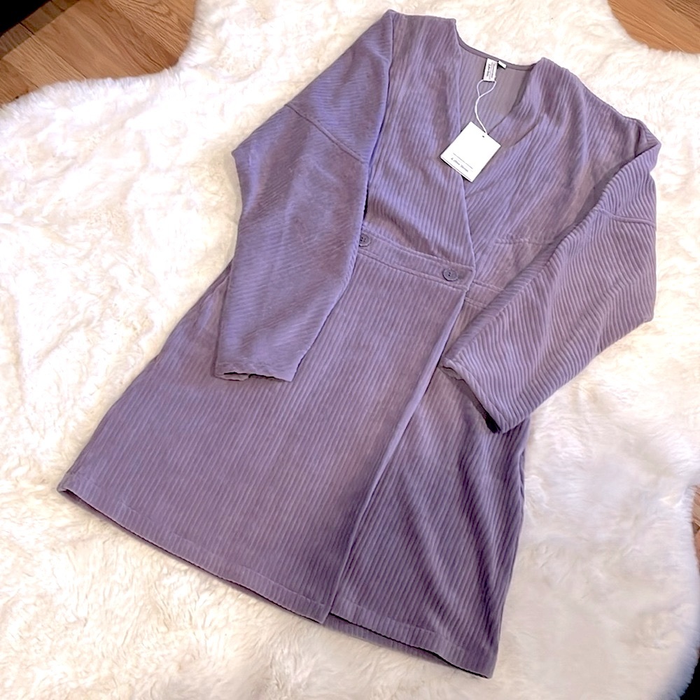 & OTHER STORIES Corduroy Mini wrap Dress - size small - lavender purple